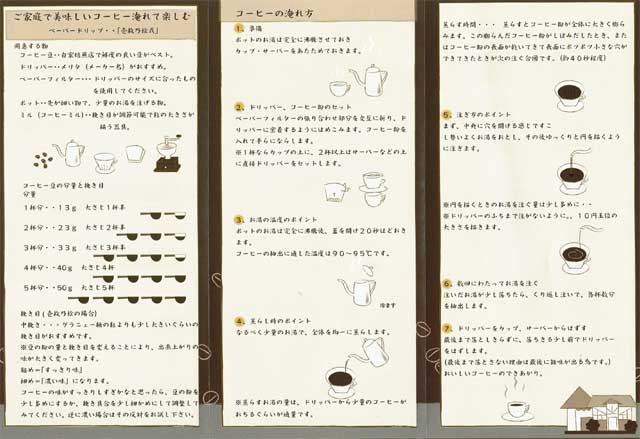 「壱枚乃絵」のコーヒーの淹れ方 「壱枚乃絵」のコーヒーの淹れ方の画像